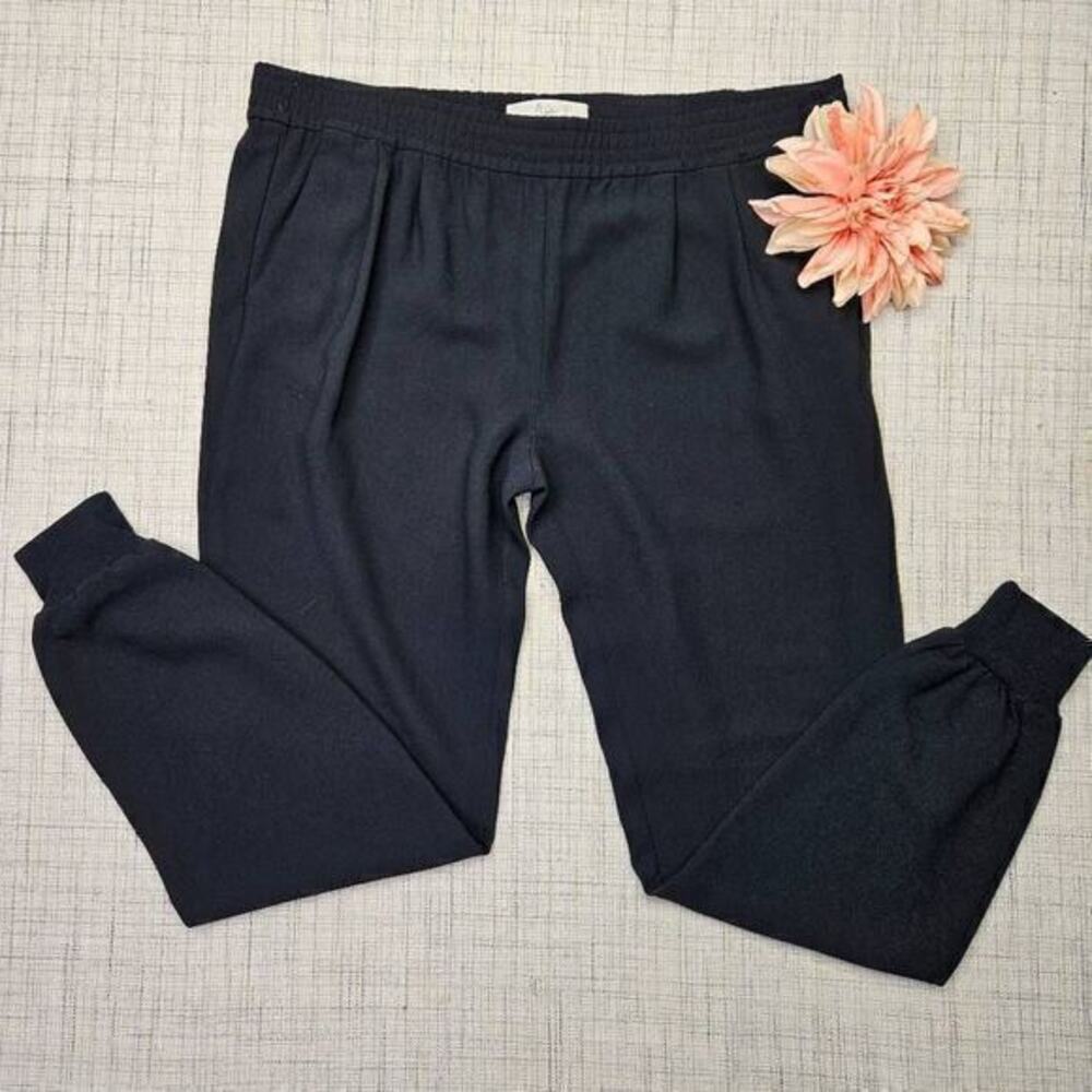 Joie Mariner Pants Elastic Ankles‎ Caviar Black Size Medium